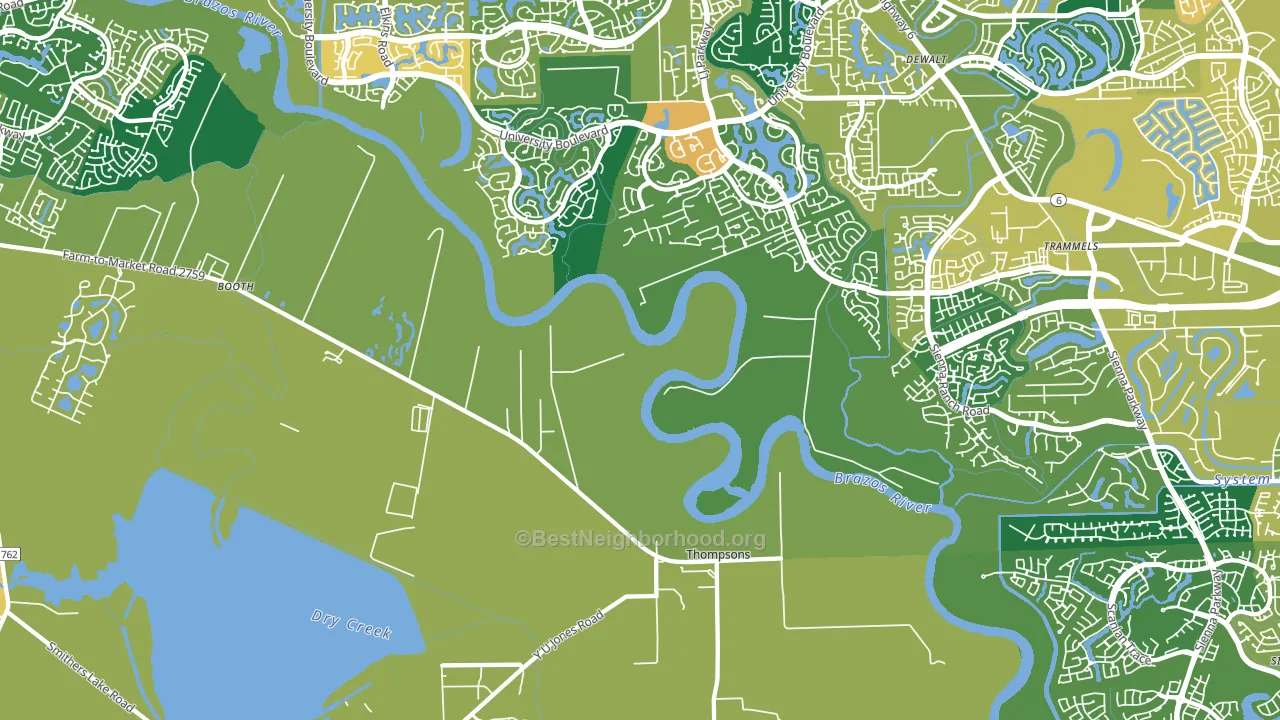 Thompsons, TX block-group voter-turnout map