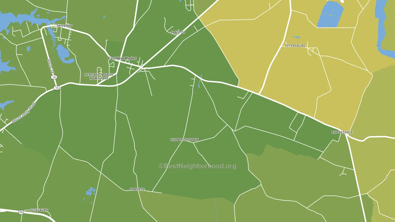Thompsontown, MD block-group voter-turnout map