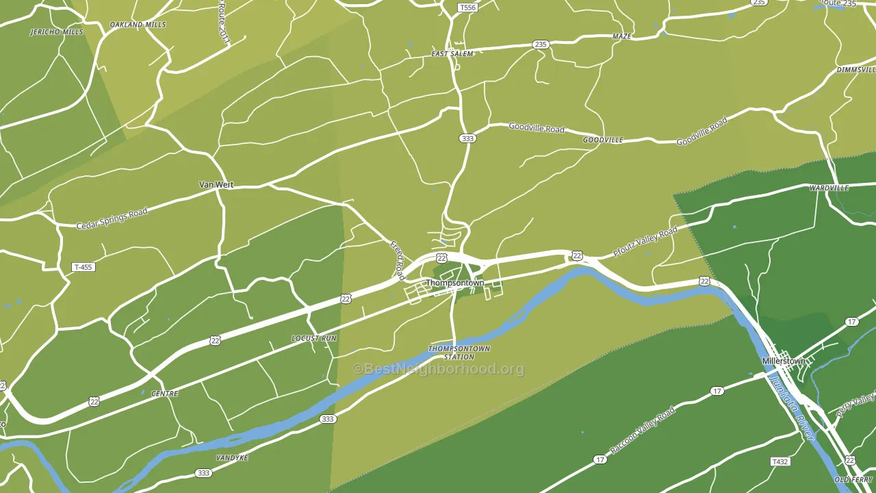 Thompsontown, PA block-group voter-turnout map