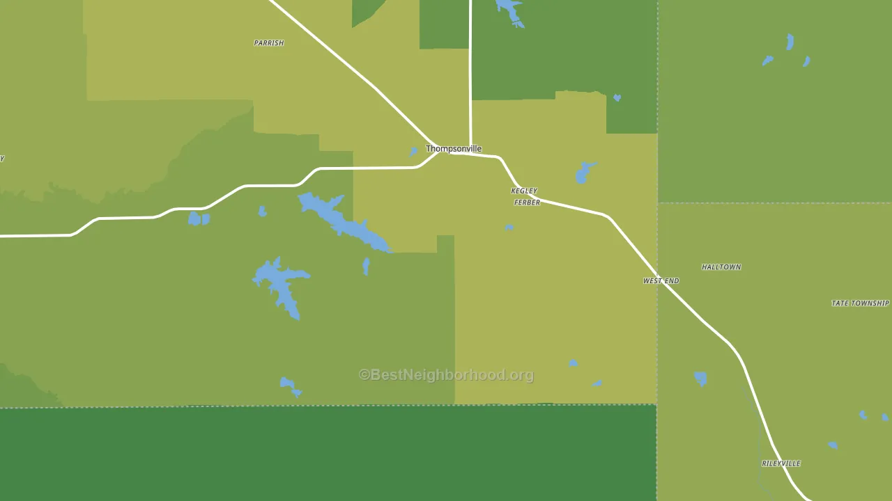 Thompsonville, IL block-group voter-turnout map