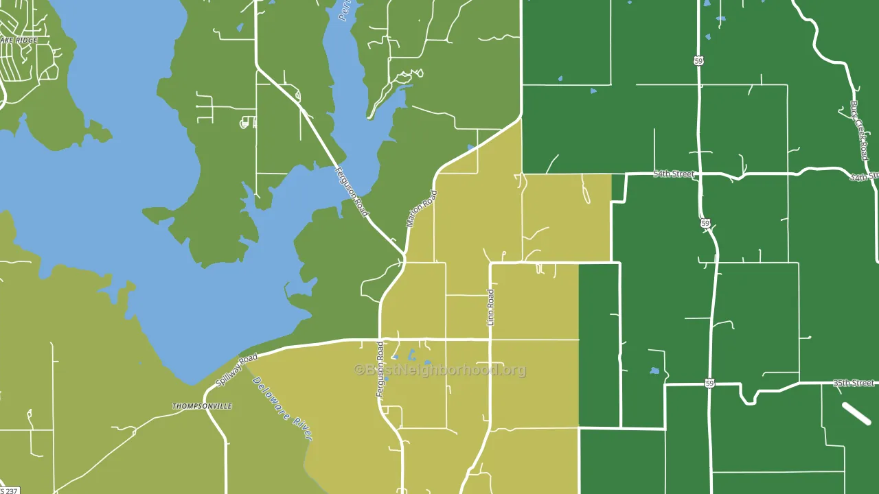 Thompsonville, KS block-group voter-turnout map