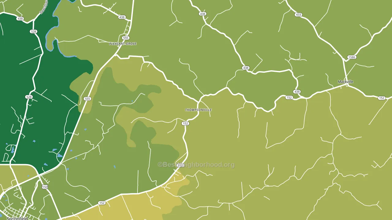 Thompsonville, KY block-group voter-turnout map