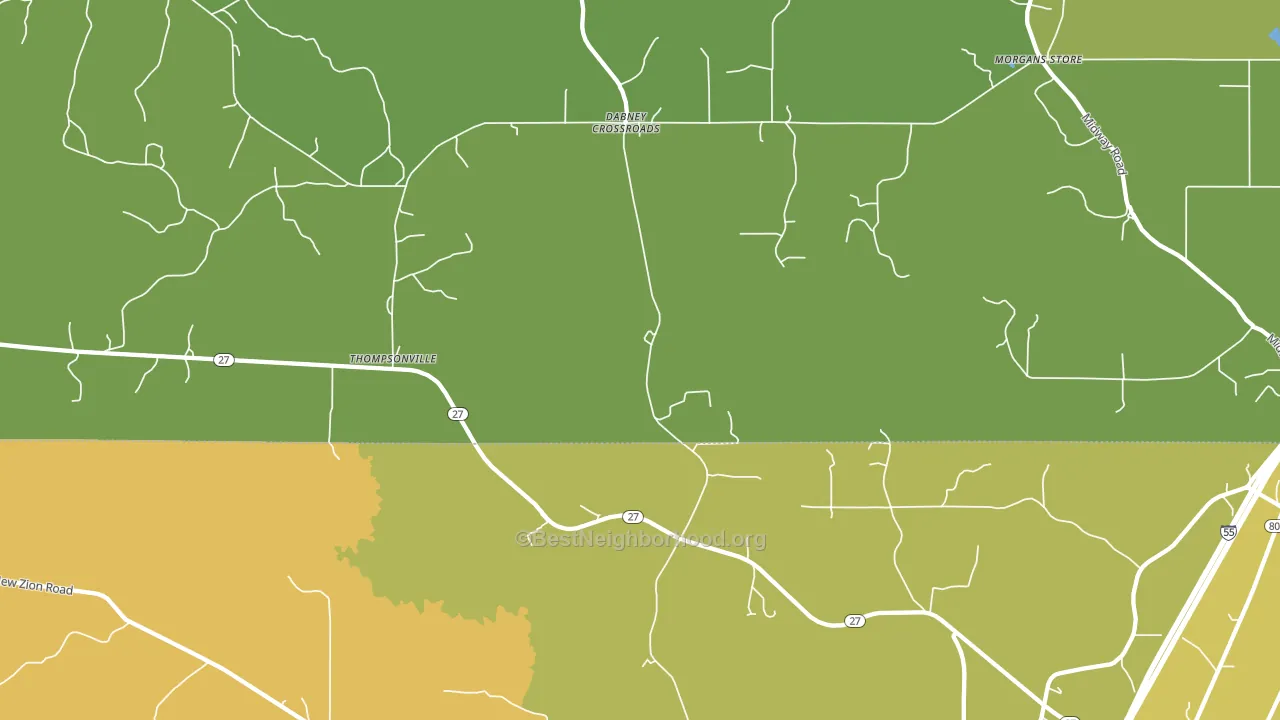 Thompsonville, MS block-group voter-turnout map