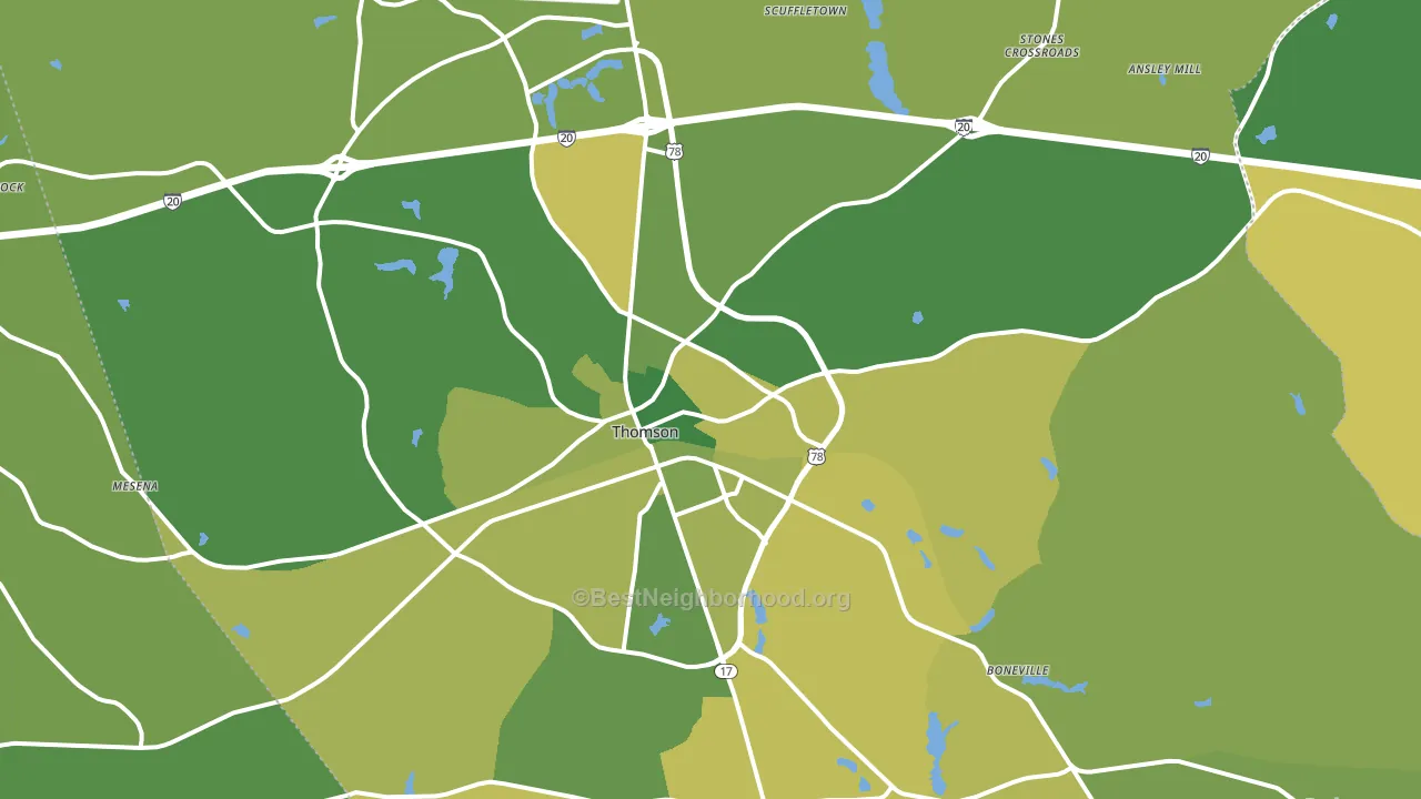 Thomson, GA block-group voter-turnout map