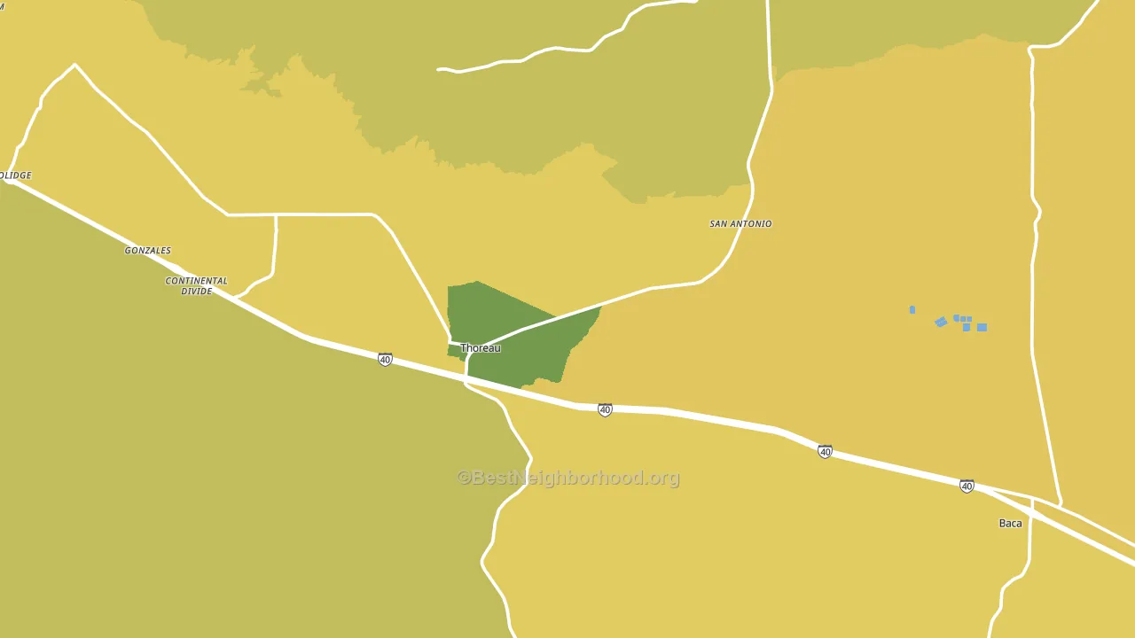 Thoreau, NM block-group voter-turnout map