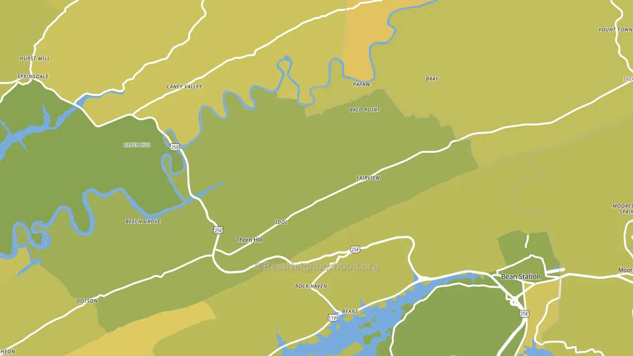 Thorn Hill, TN block-group voter-turnout map