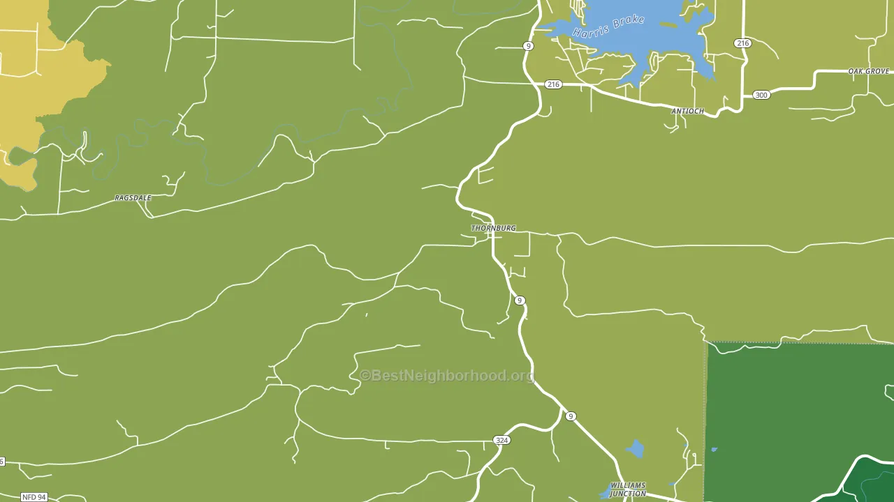 Thornburg, AR block-group voter-turnout map