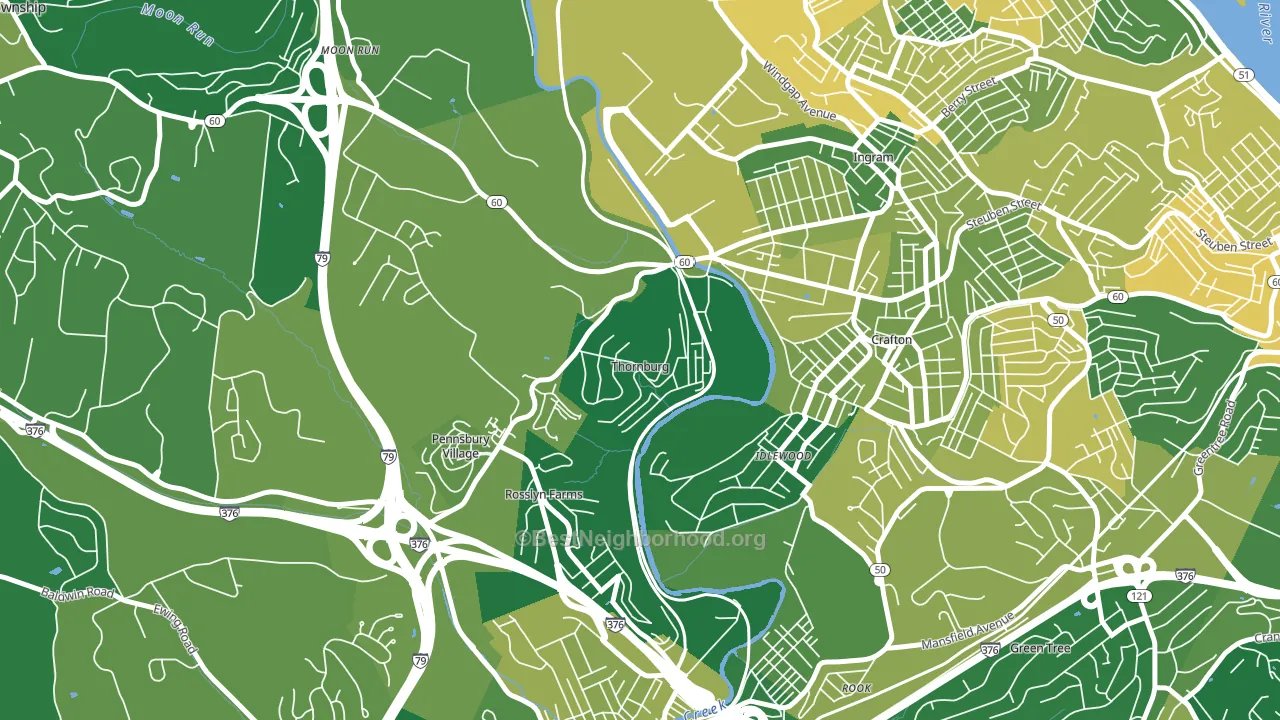 Thornburg, PA block-group voter-turnout map