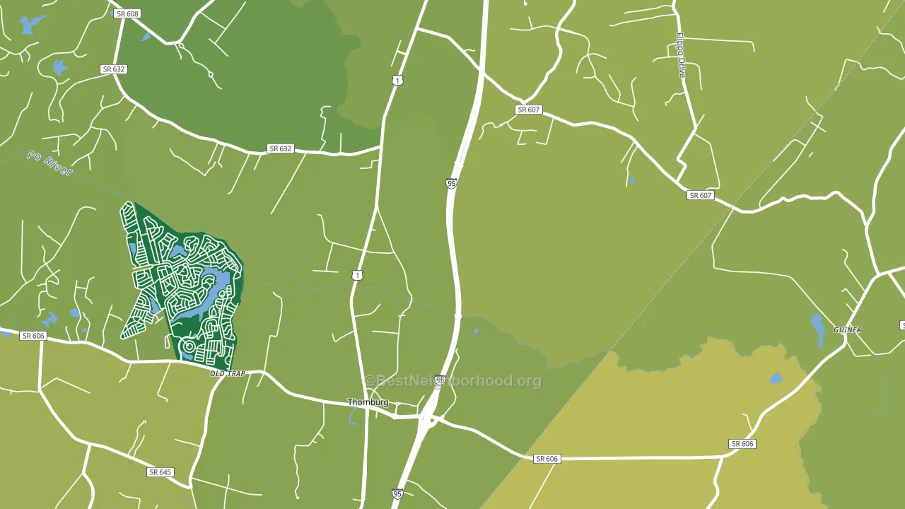 Thornburg, VA block-group voter-turnout map