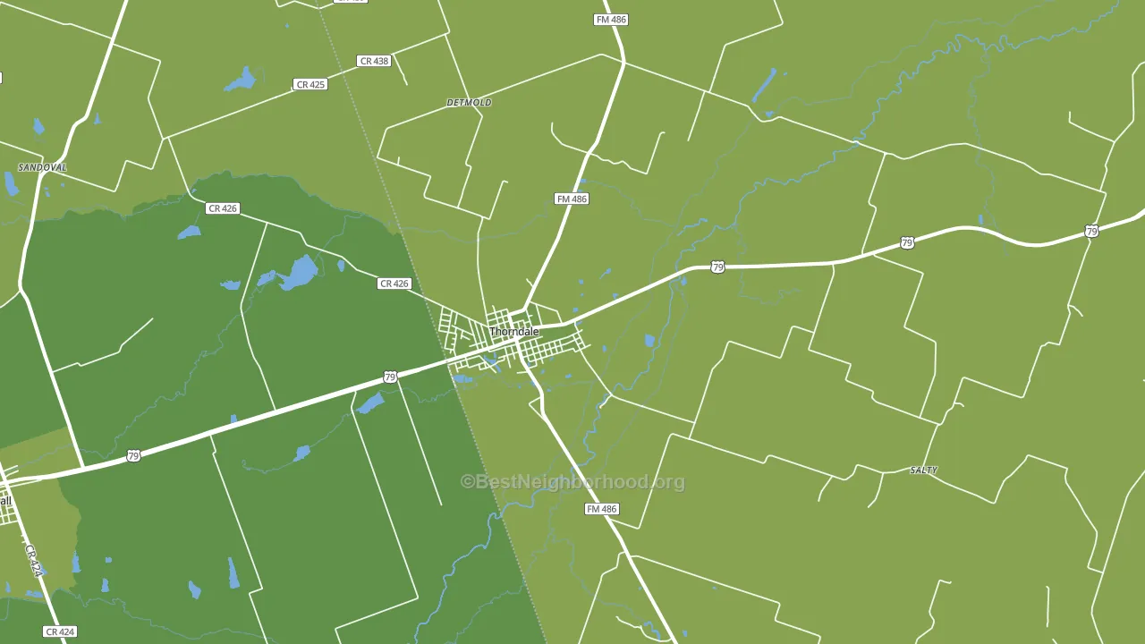 Thorndale, TX block-group voter-turnout map