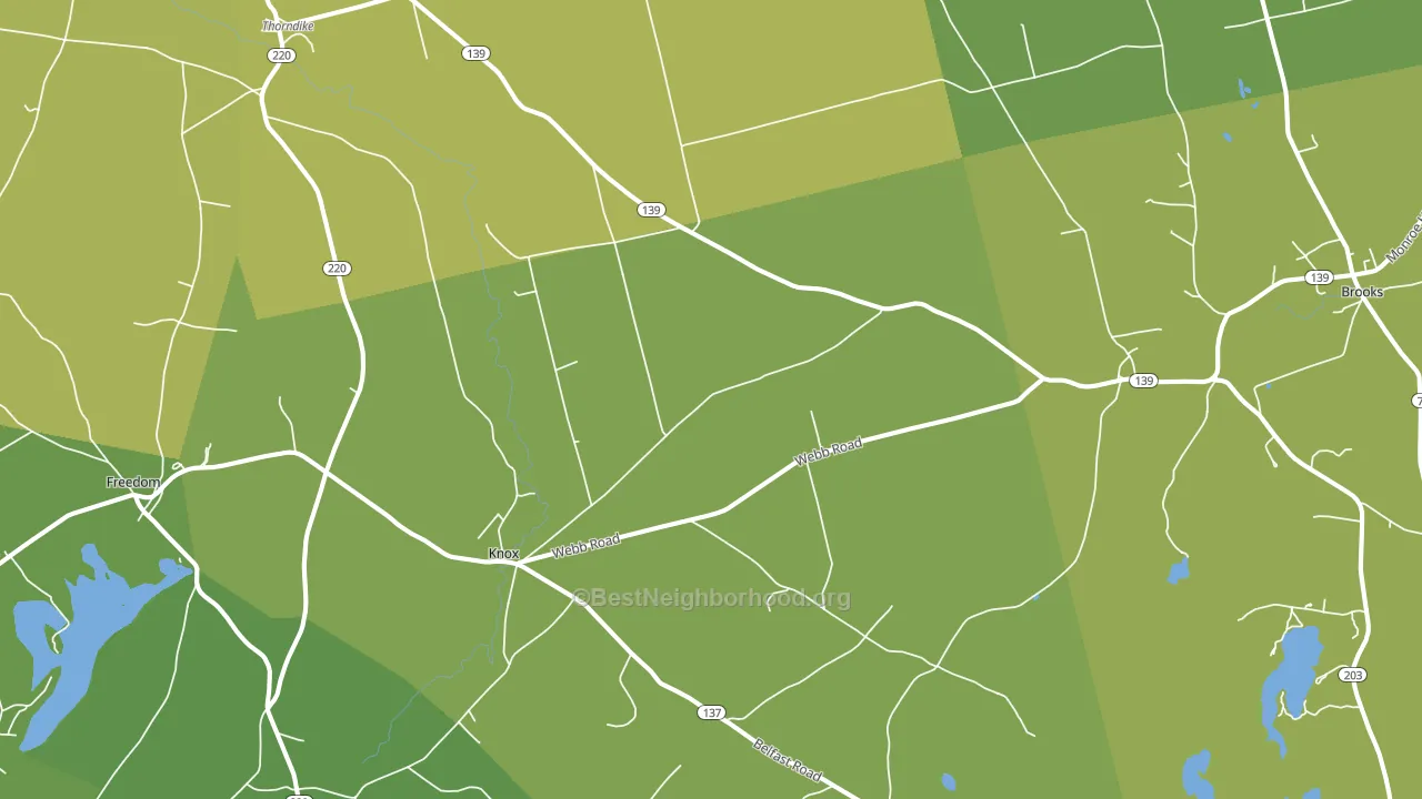 Thorndike, ME block-group voter-turnout map