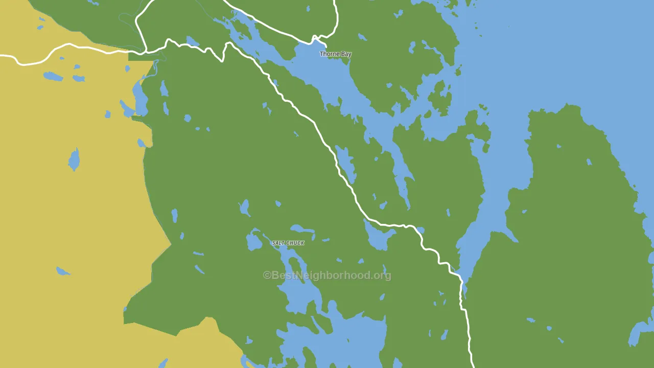 Thorne Bay, AK block-group voter-turnout map