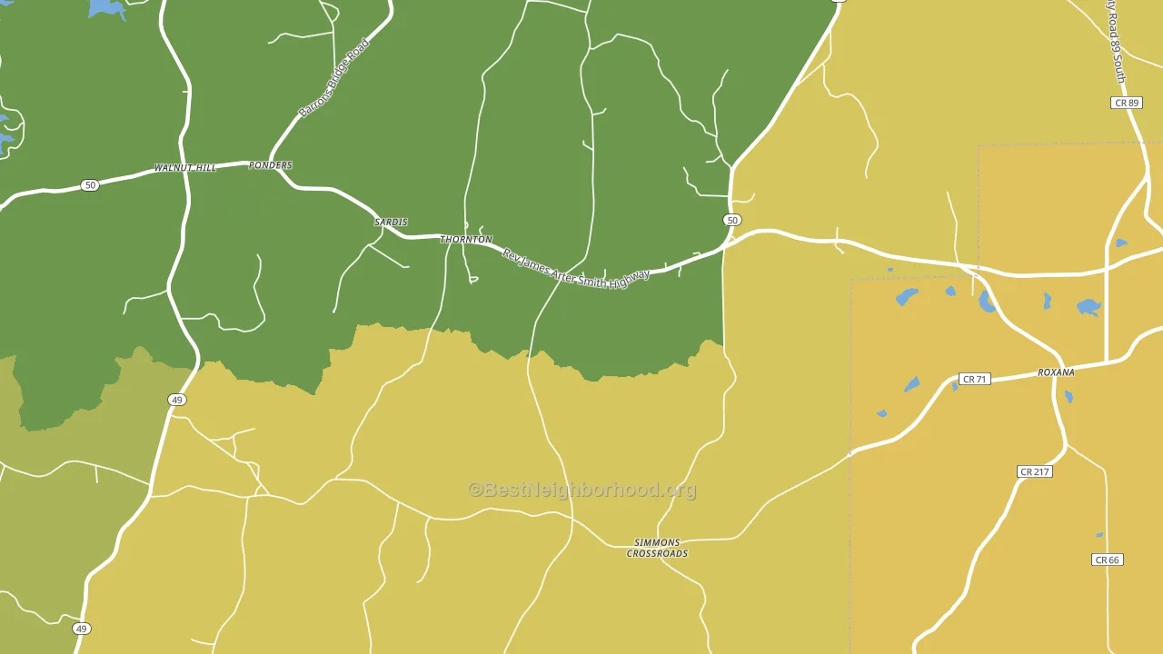 Thornton, AL block-group voter-turnout map
