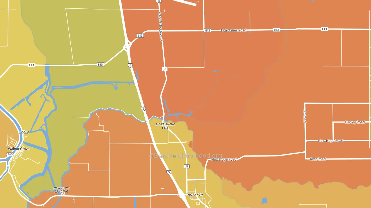 Thornton, CA block-group voter-turnout map
