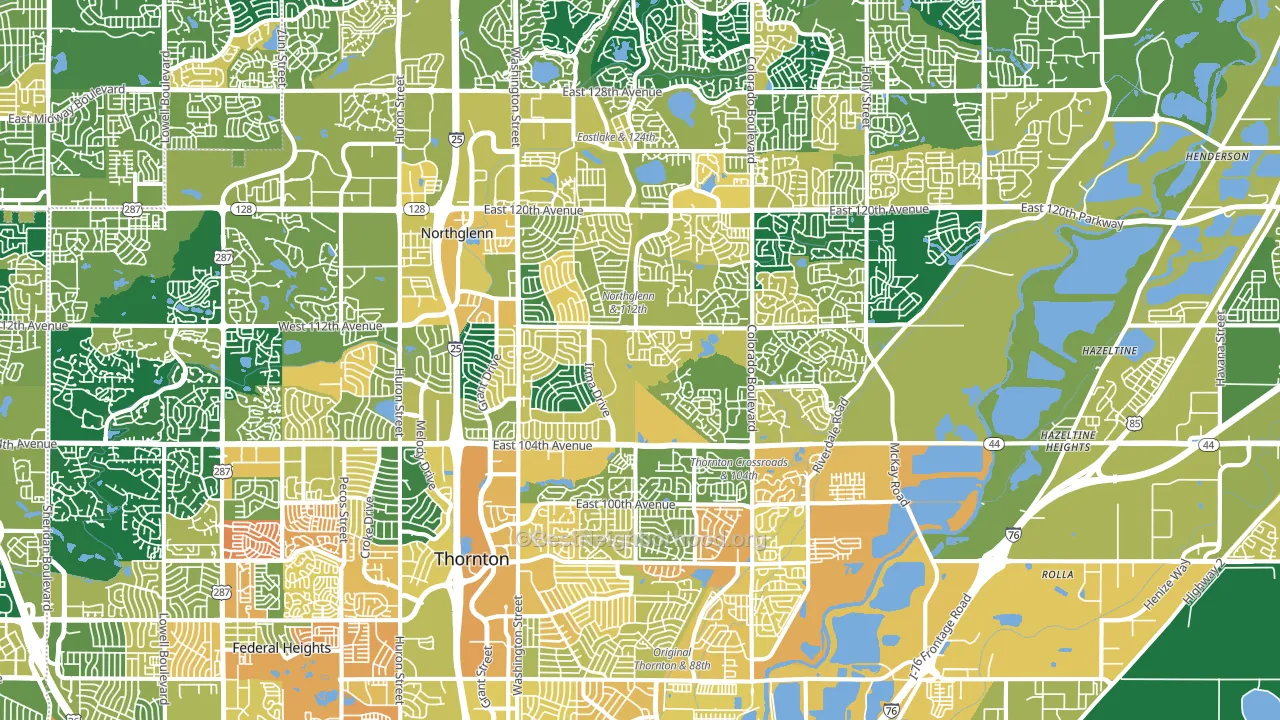 Thornton, CO block-group voter-turnout map