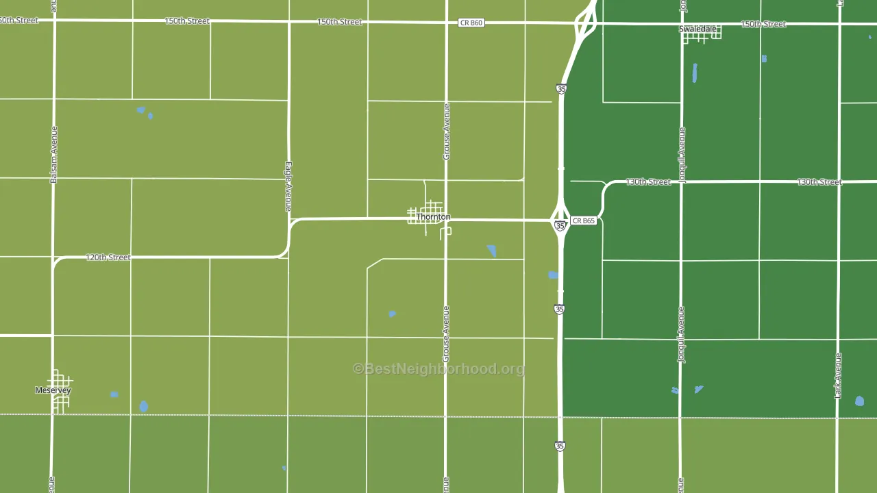 Thornton, IA block-group voter-turnout map