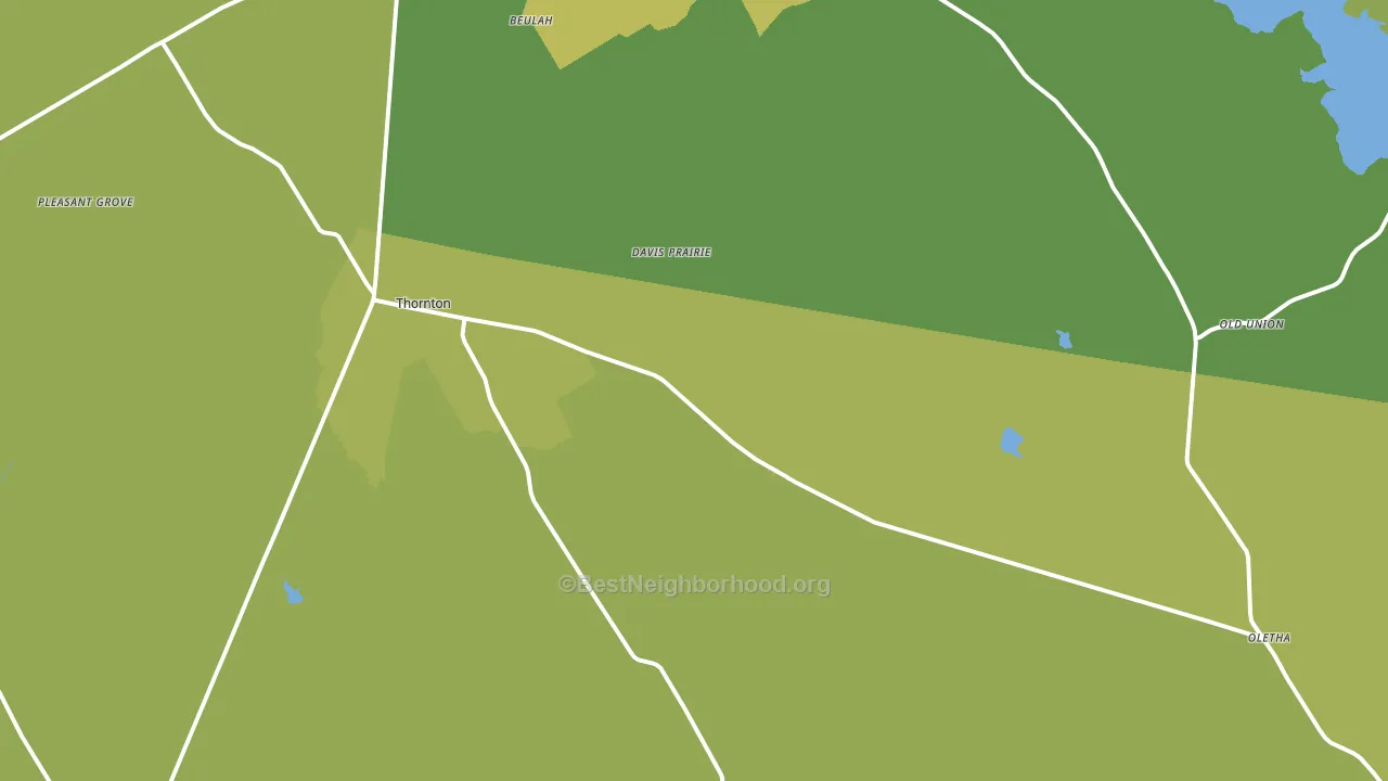 Thornton, TX block-group voter-turnout map