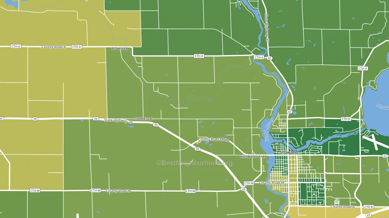 Thornton, WI block-group voter-turnout map