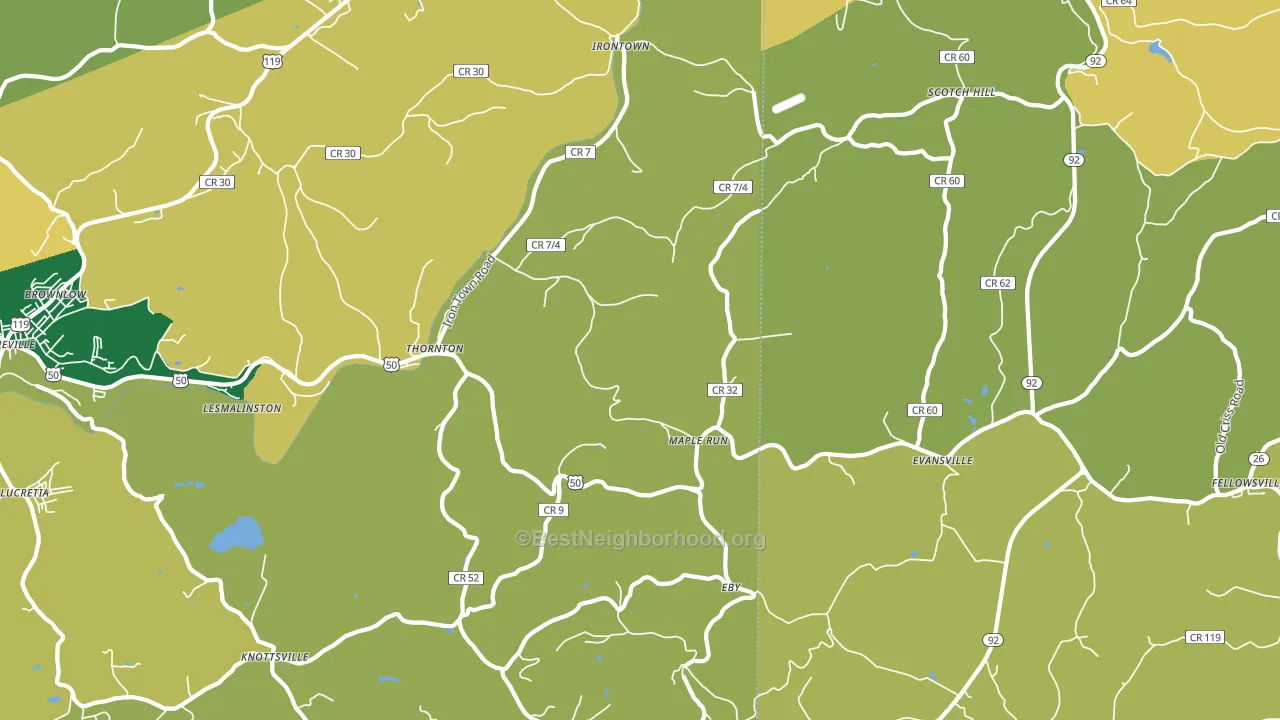 Thornton, WV block-group voter-turnout map