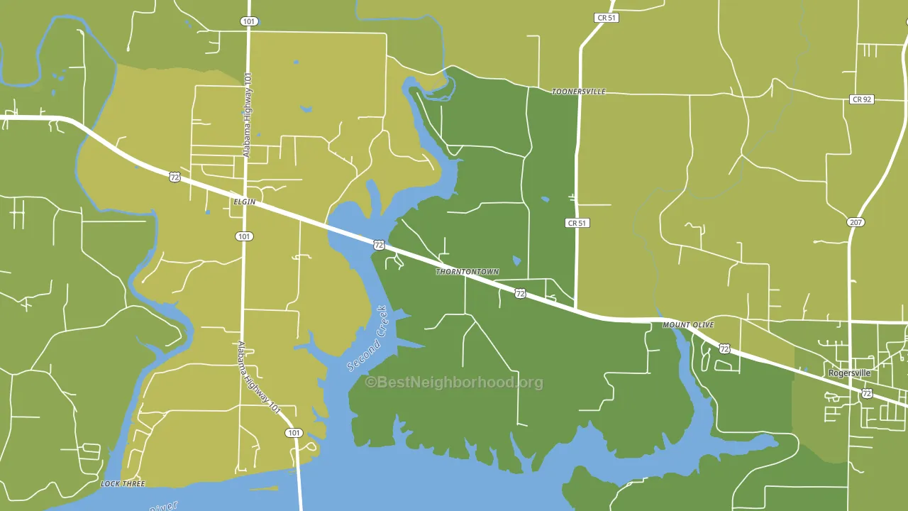 Thorntontown, AL block-group voter-turnout map