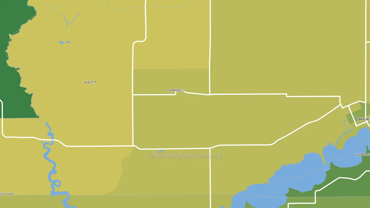 Thornwell, LA block-group voter-turnout map