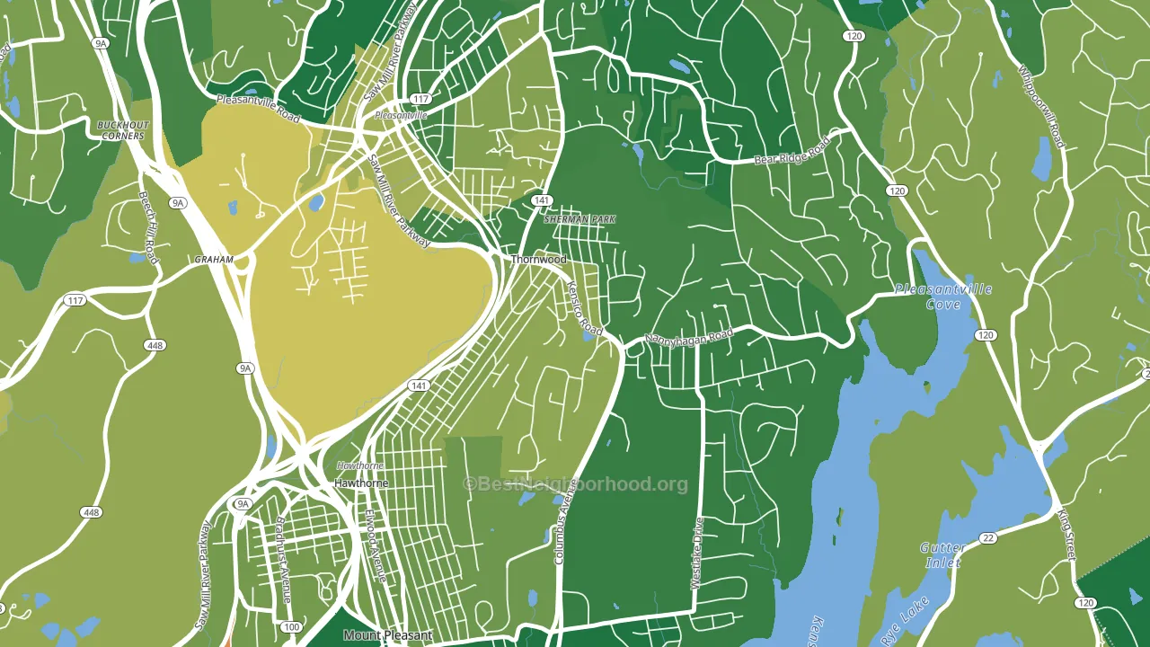 Thornwood, NY block-group voter-turnout map