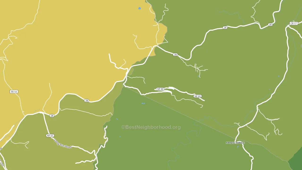 Thornwood, WV block-group voter-turnout map