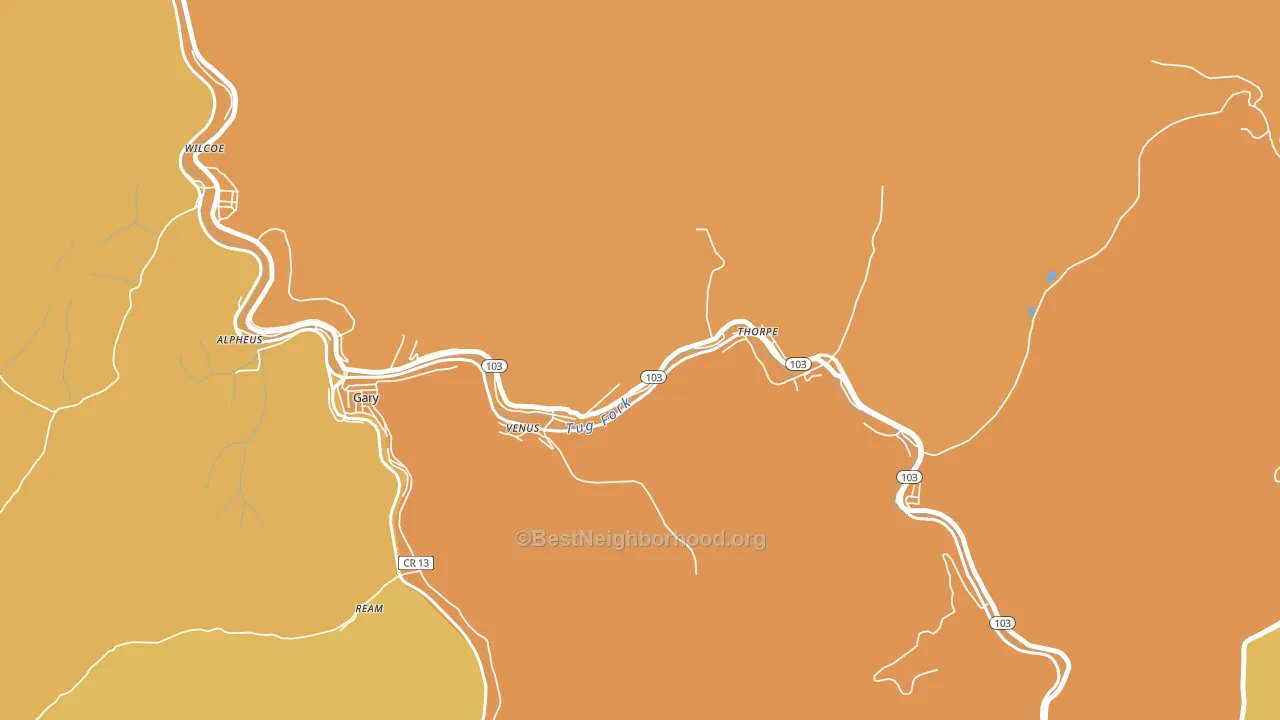 Thorpe, WV block-group voter-turnout map