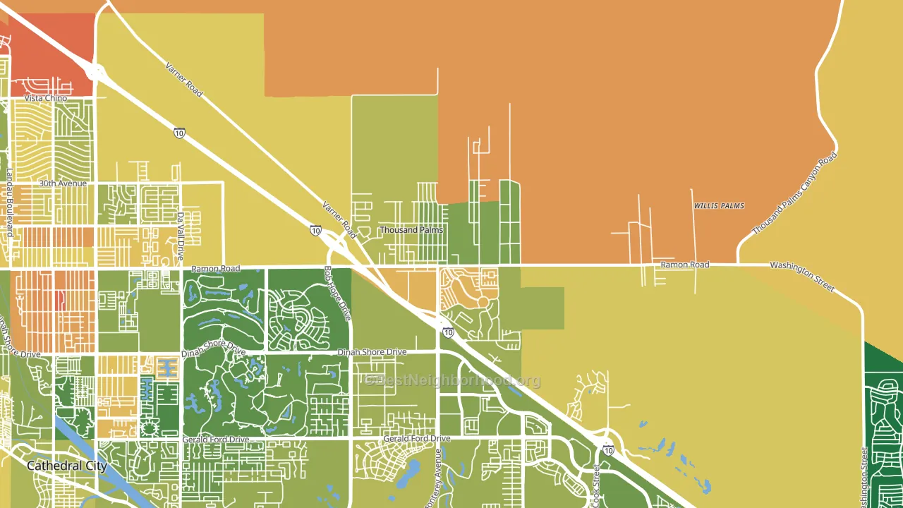 Thousand Palms, CA block-group voter-turnout map