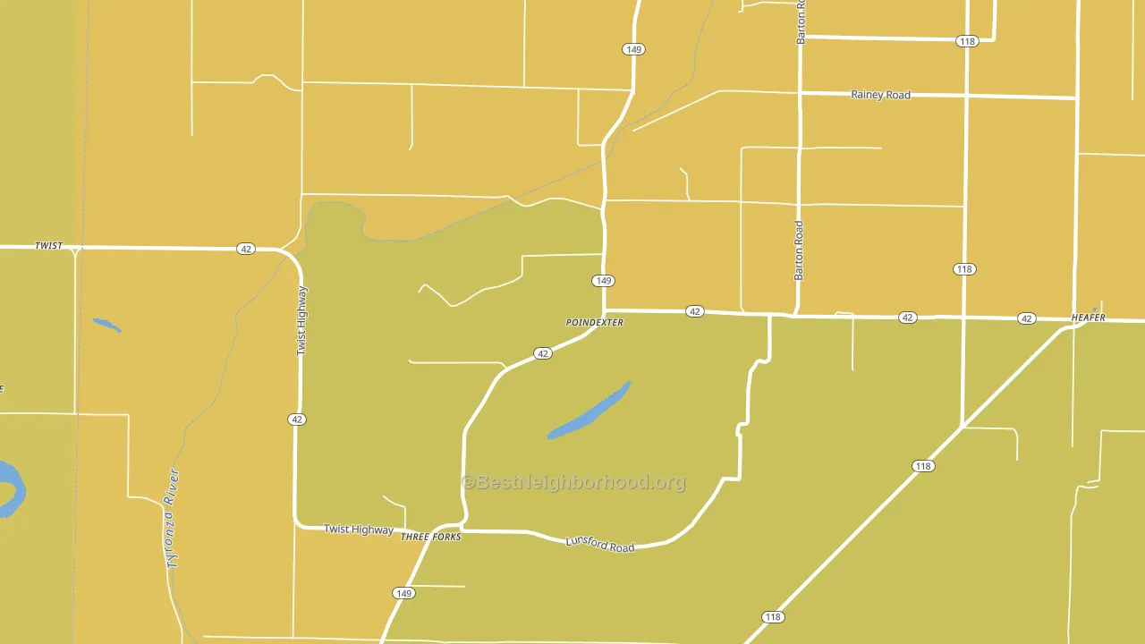 Three Forks, AR block-group voter-turnout map