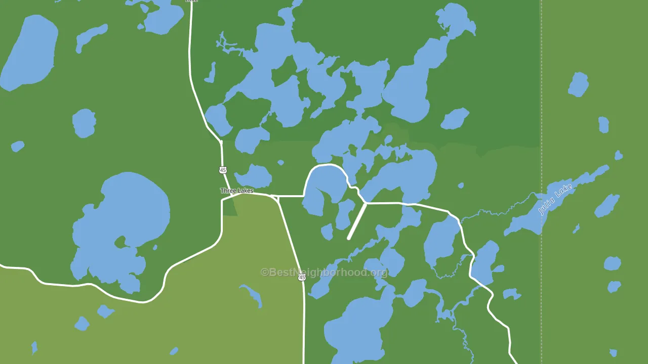 Three Lakes, WI block-group voter-turnout map