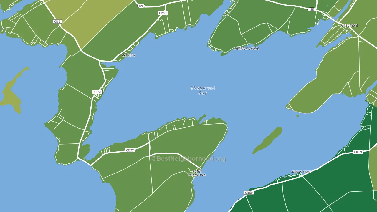 Three Mile Bay, NY block-group voter-turnout map