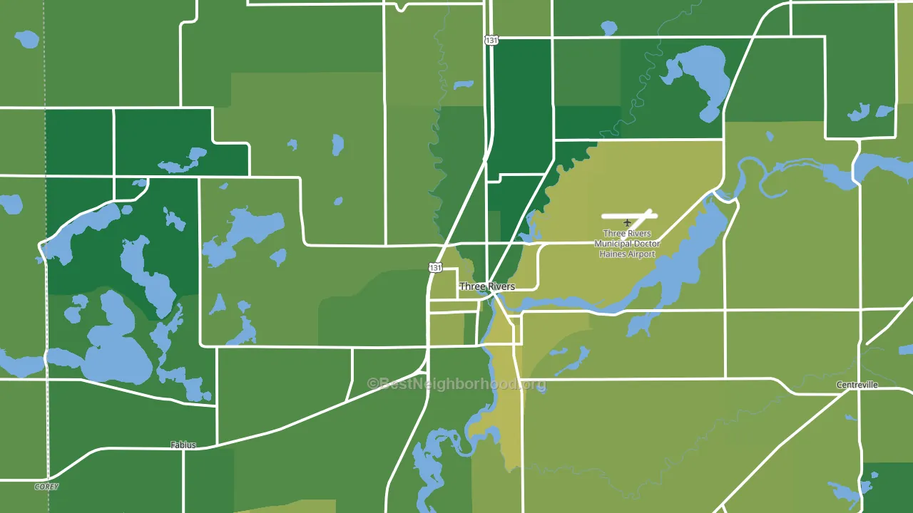 Three Rivers, MI block-group voter-turnout map