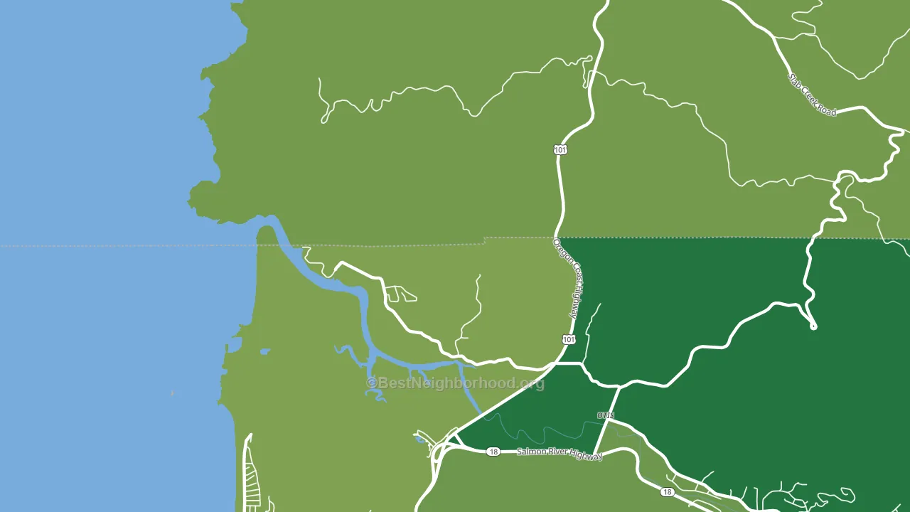 Three Rocks, OR block-group voter-turnout map