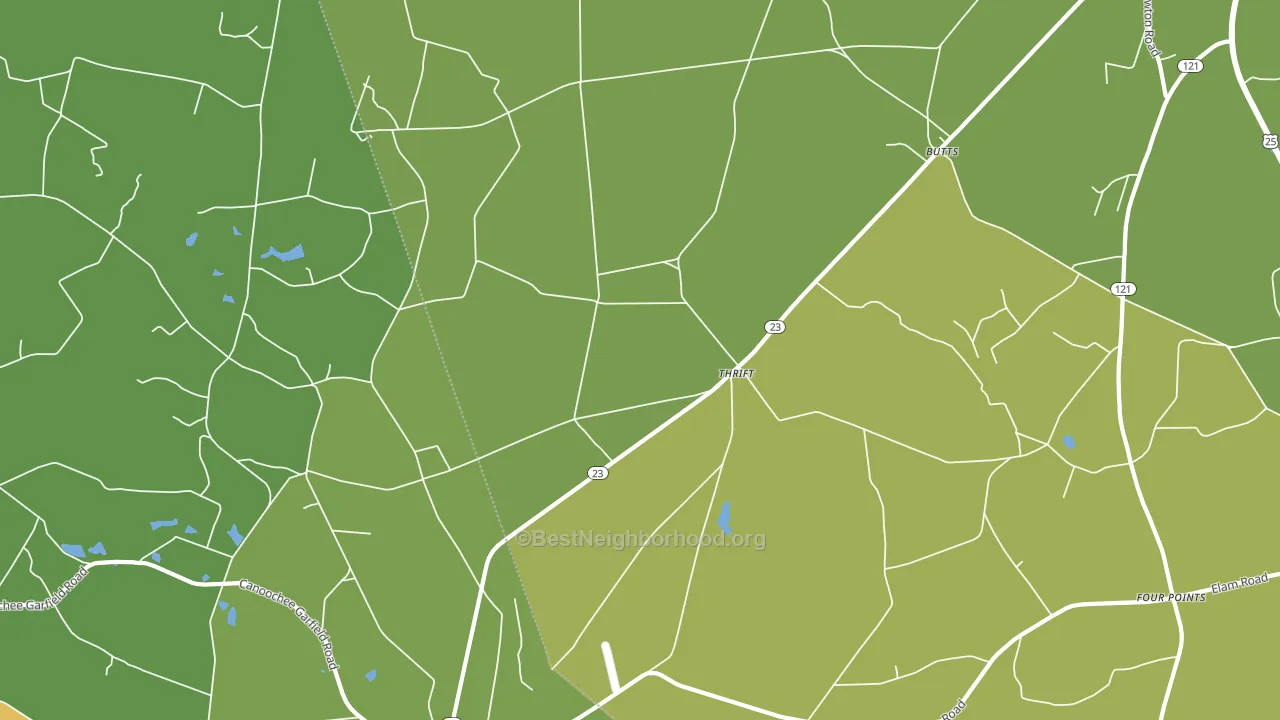 Thrift, GA block-group voter-turnout map