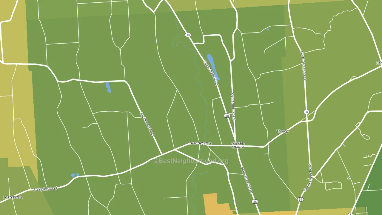 Throopsville, NY block-group voter-turnout map