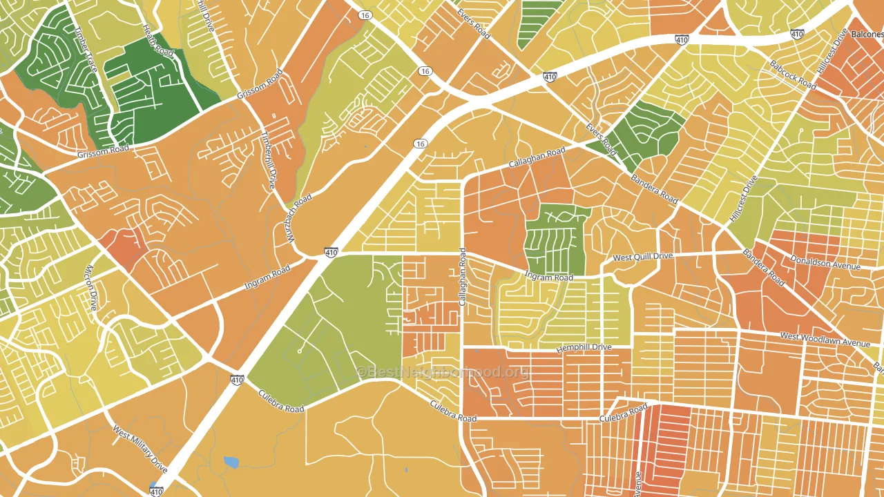Thunderbird Hills, San Antonio, TX block-group voter-turnout map