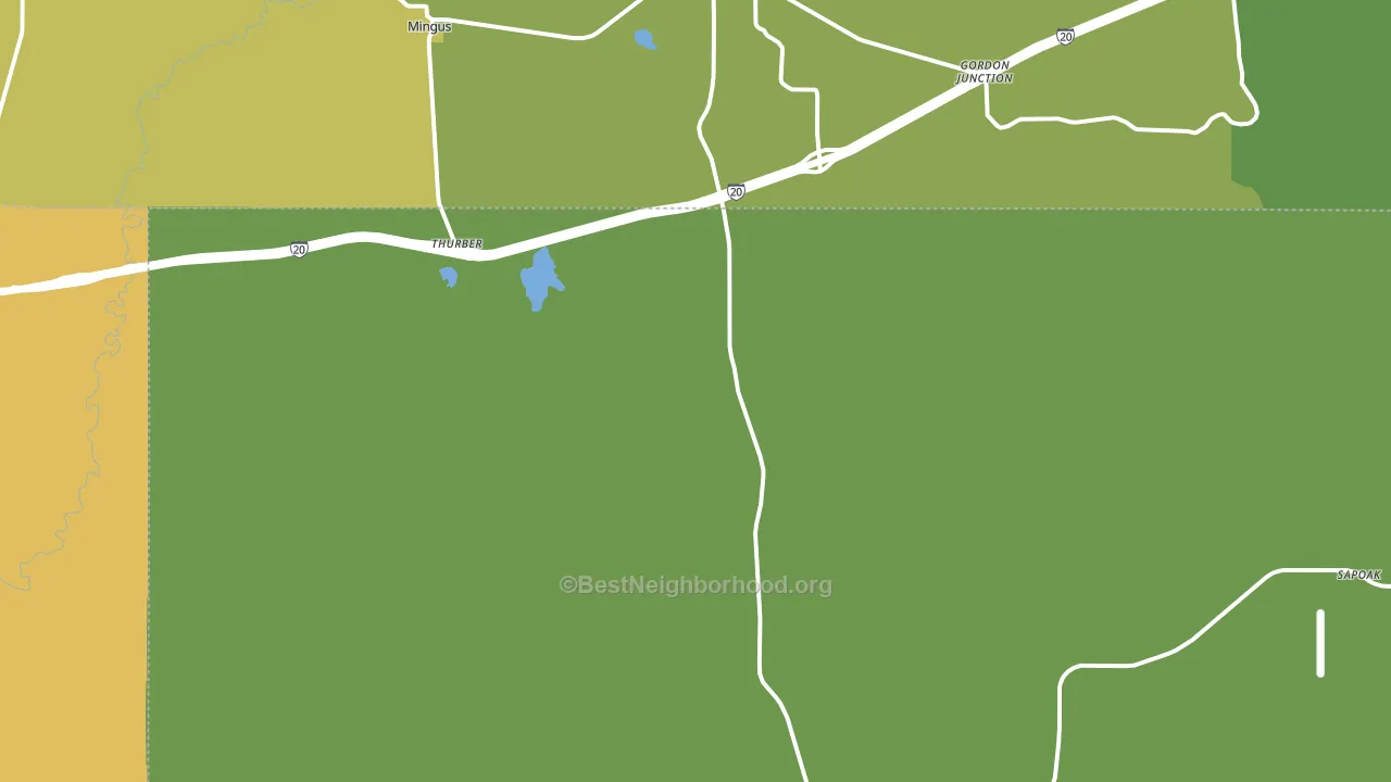 Thurber, TX block-group voter-turnout map