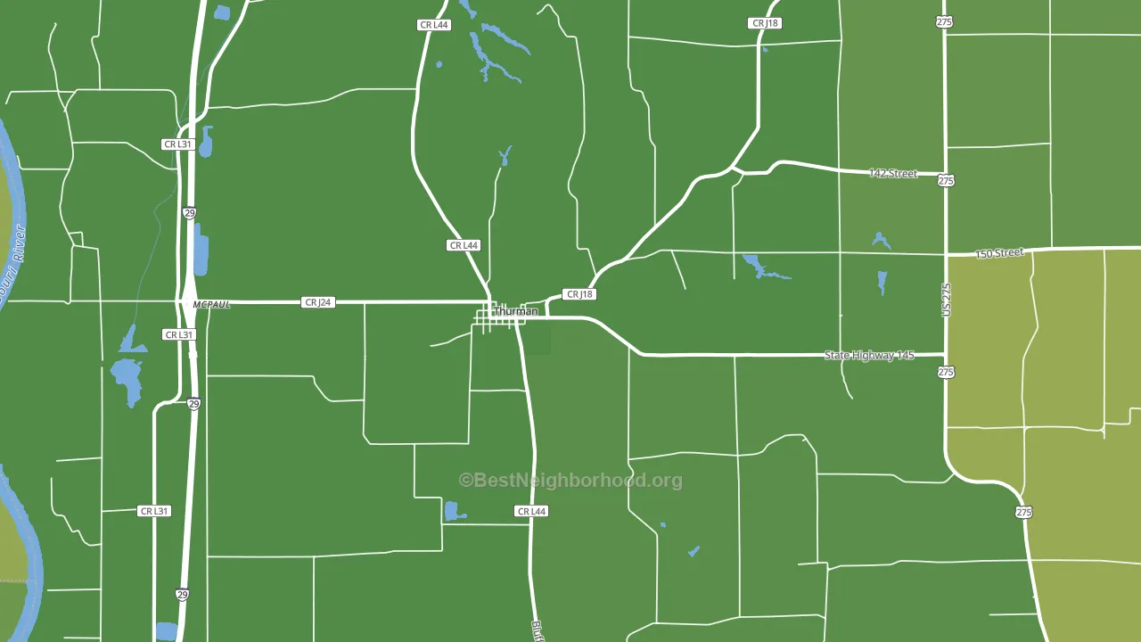 Thurman, IA block-group voter-turnout map