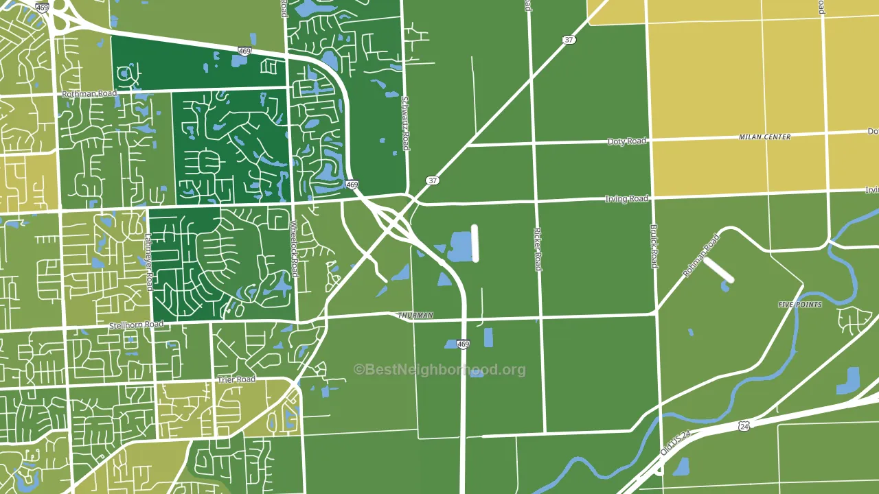 Thurman, IN block-group voter-turnout map