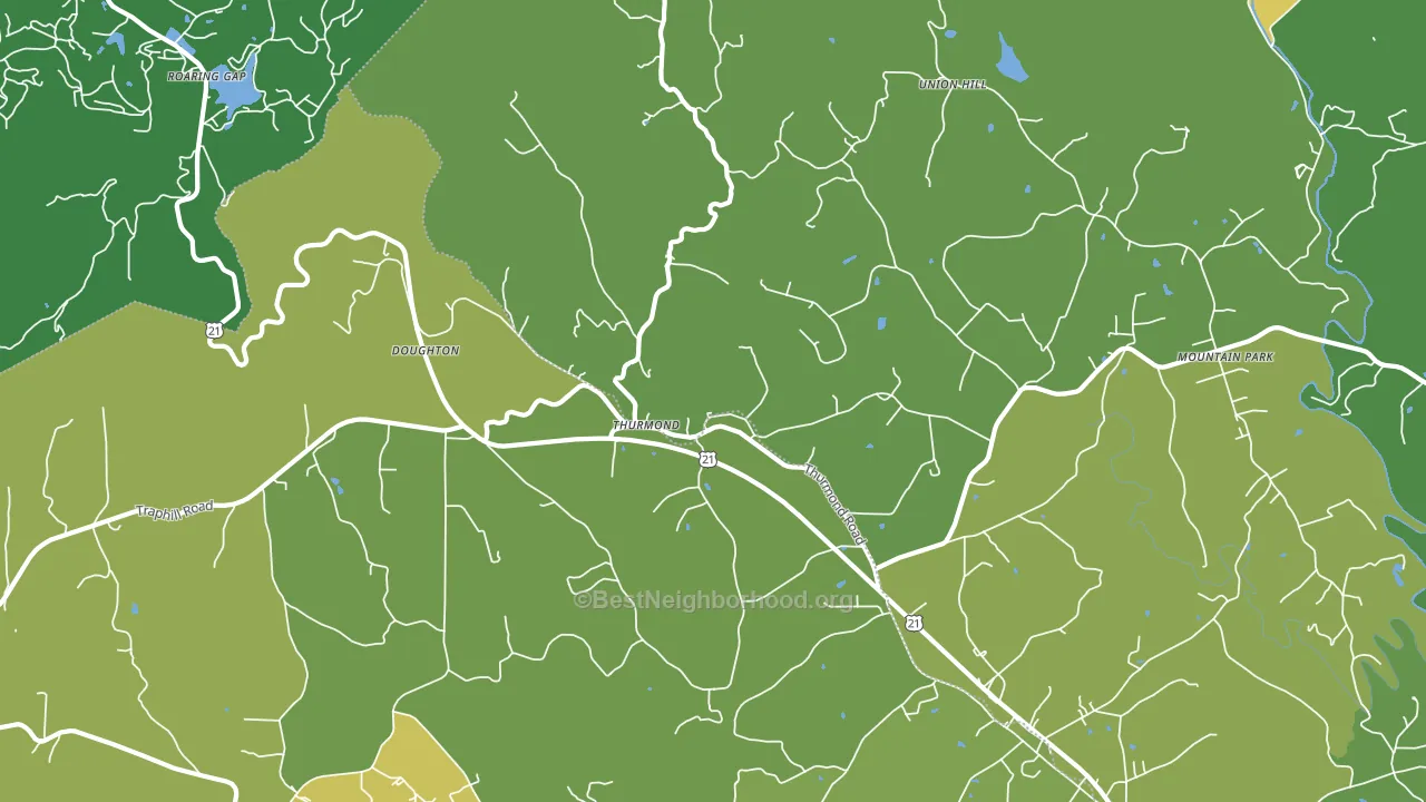 Thurmond, NC block-group voter-turnout map