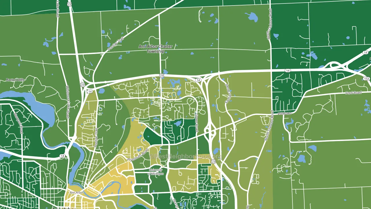 Thurston, Ann Arbor, MI block-group voter-turnout map