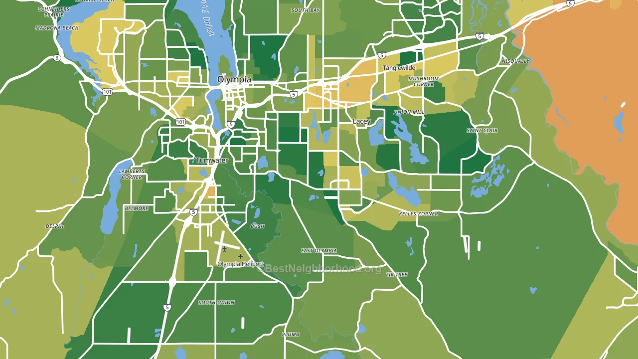 Thurston County, WA block-group voter-turnout map
