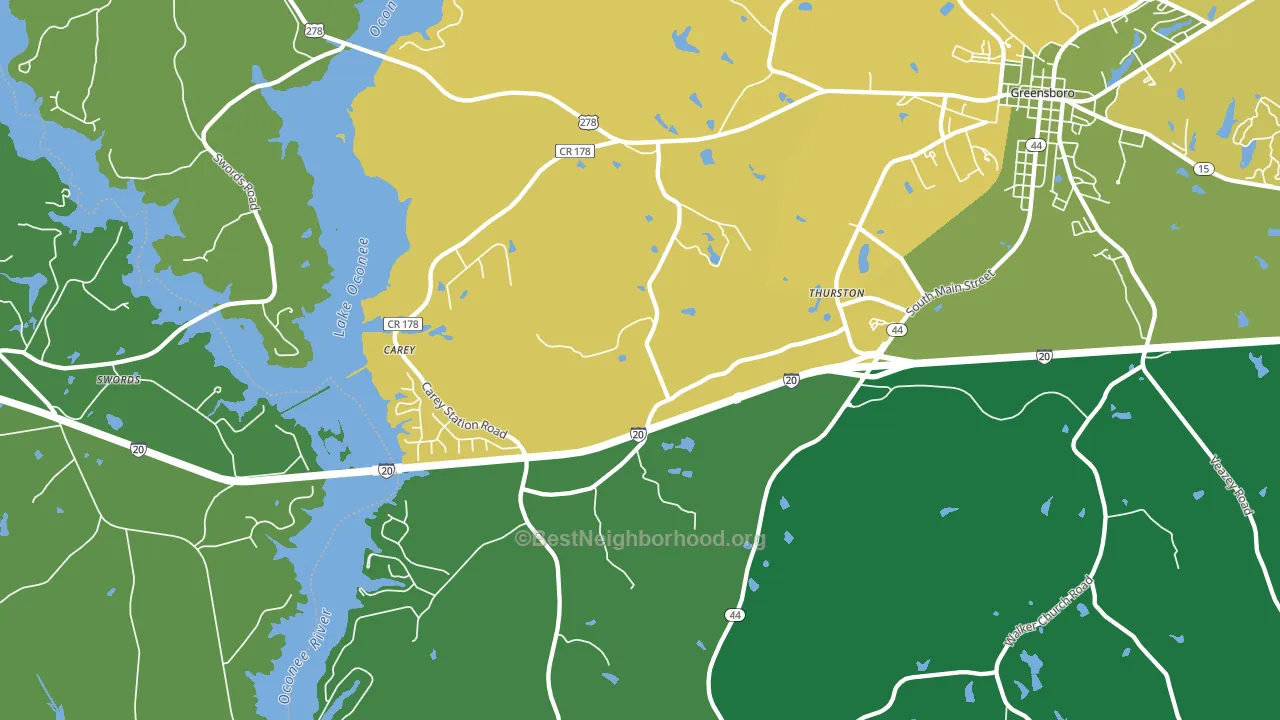 Thurston, GA block-group voter-turnout map