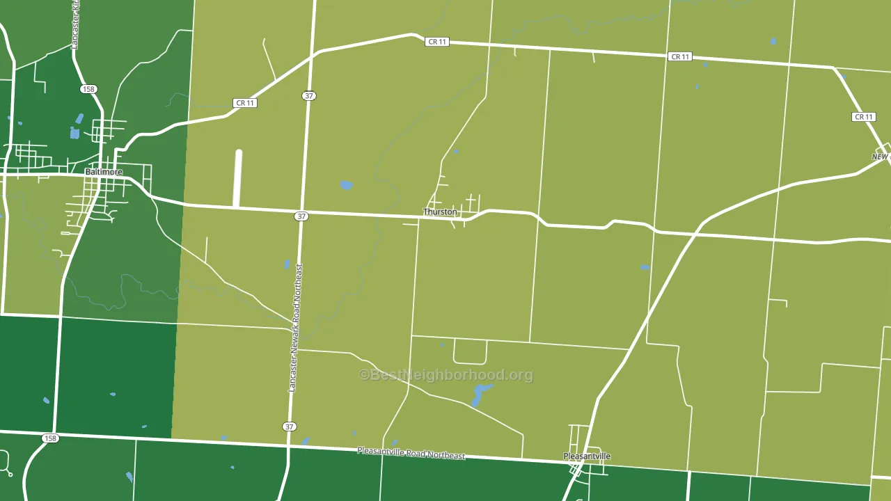 Thurston, OH block-group voter-turnout map
