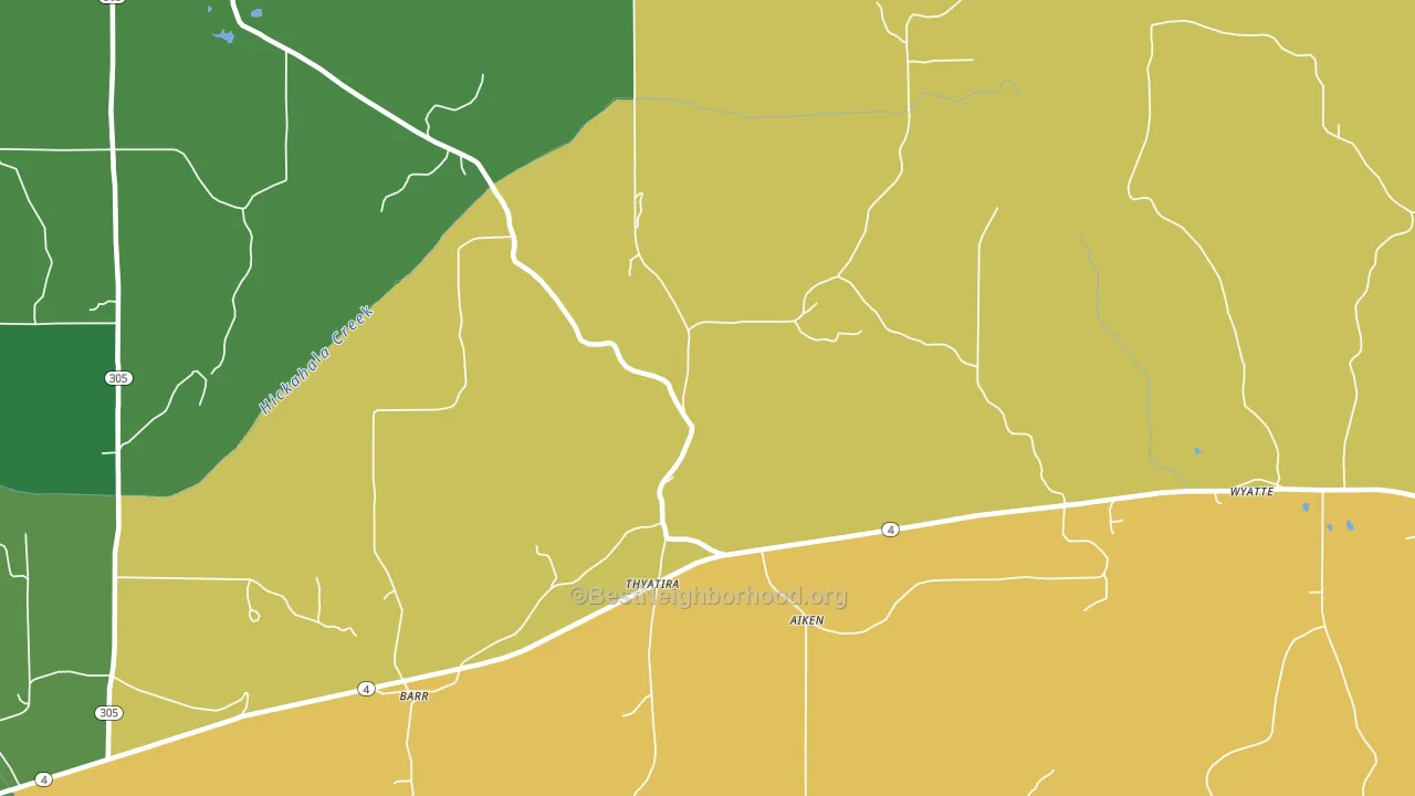 Thyatira, MS block-group voter-turnout map