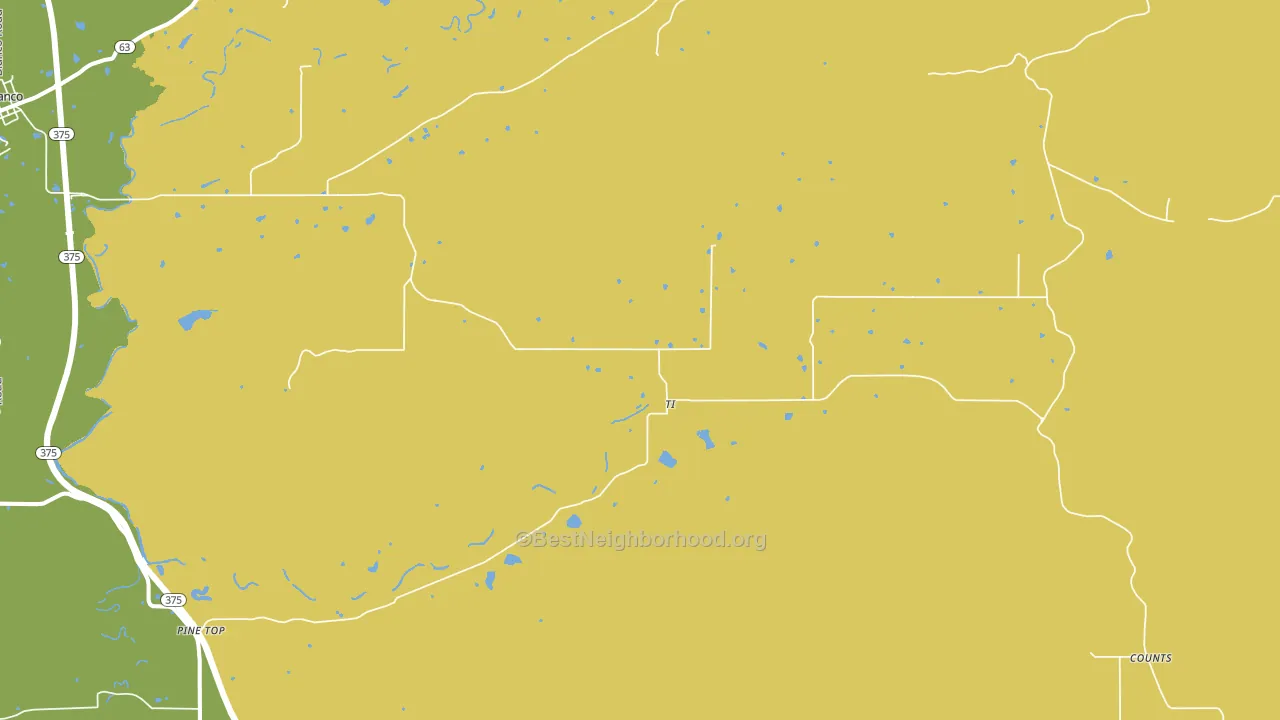 Ti, OK block-group voter-turnout map