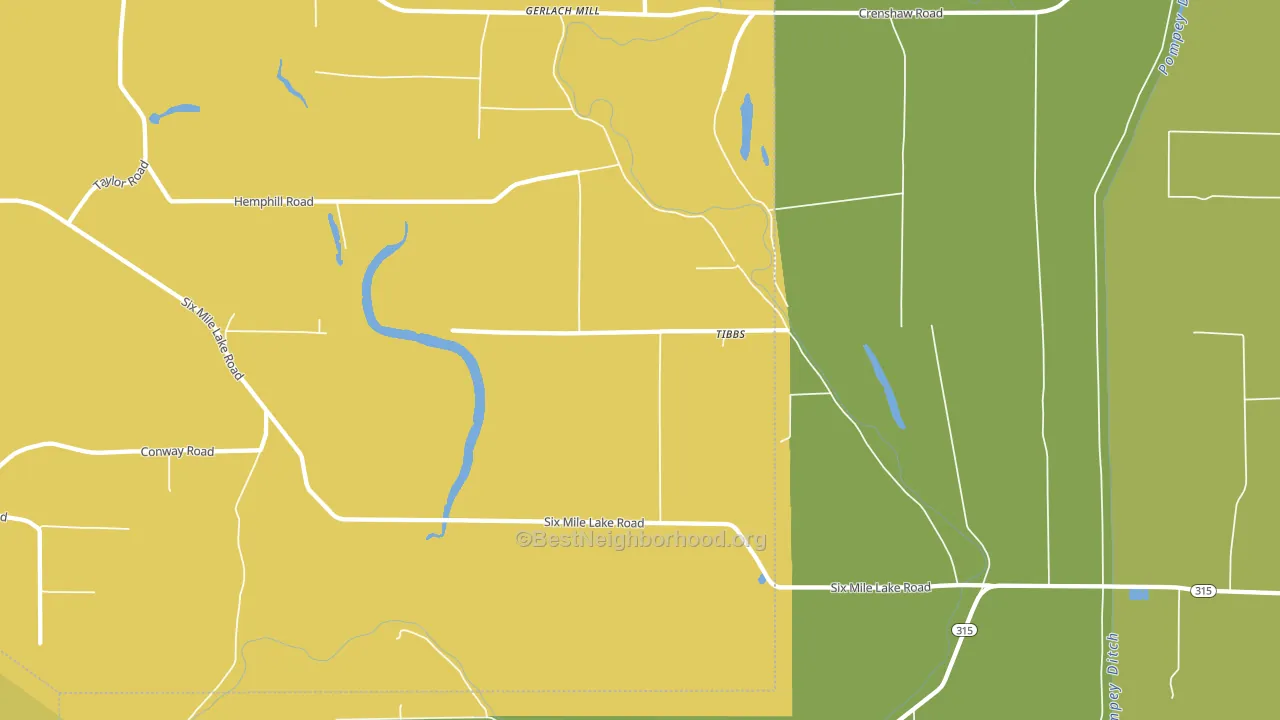 Tibbs, MS block-group voter-turnout map
