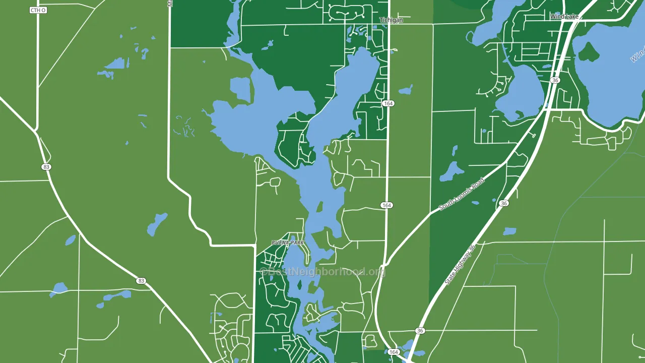 Tichigan, WI block-group voter-turnout map