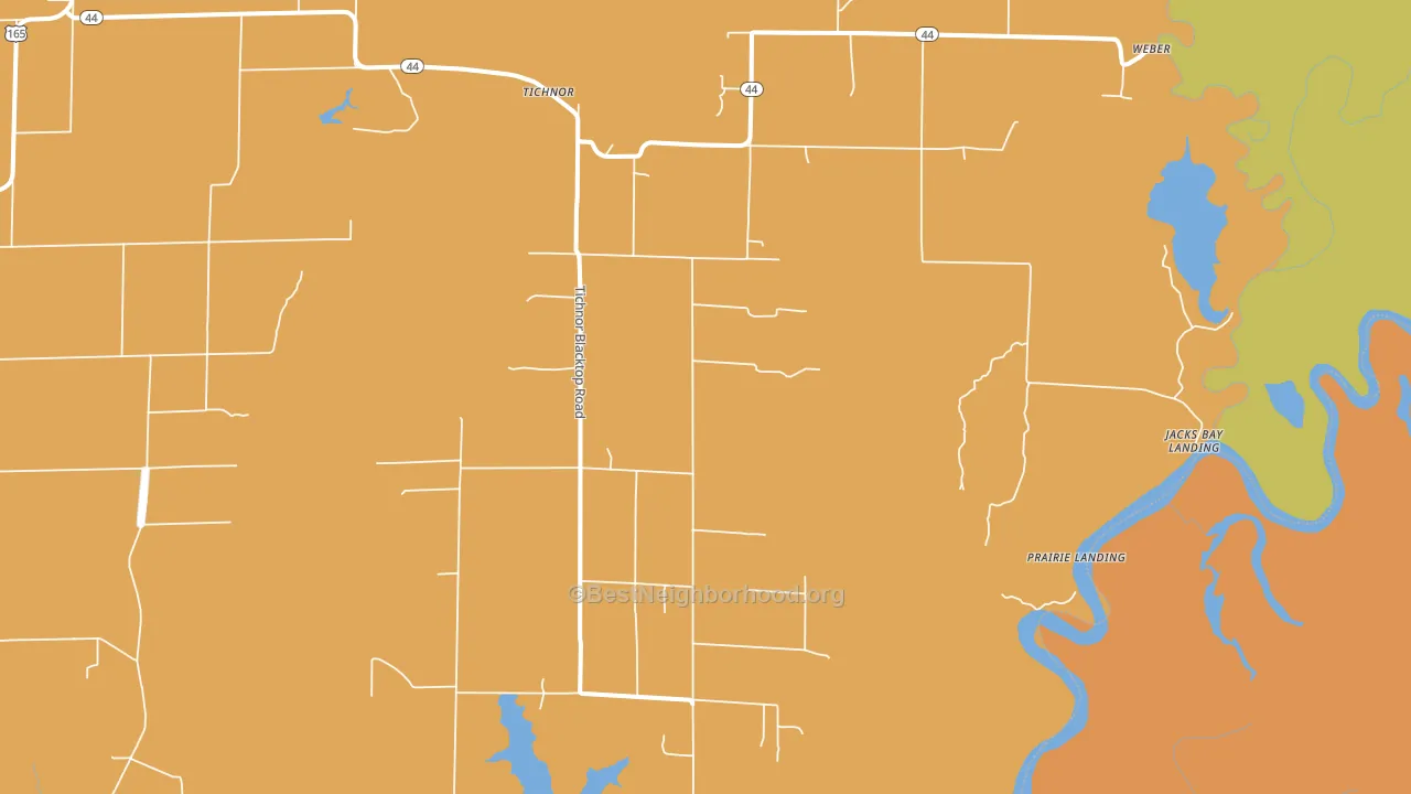 Tichnor, AR block-group voter-turnout map
